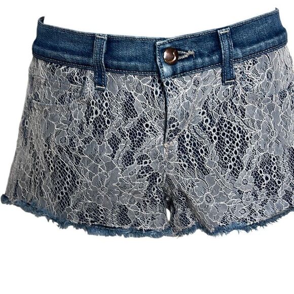 Joe’s Jeans Lace over Denim Shorts 25 - Picture 2 of 16